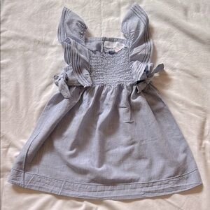 Zara Ruffle Smock Blue Kids Dress size 2-3 years